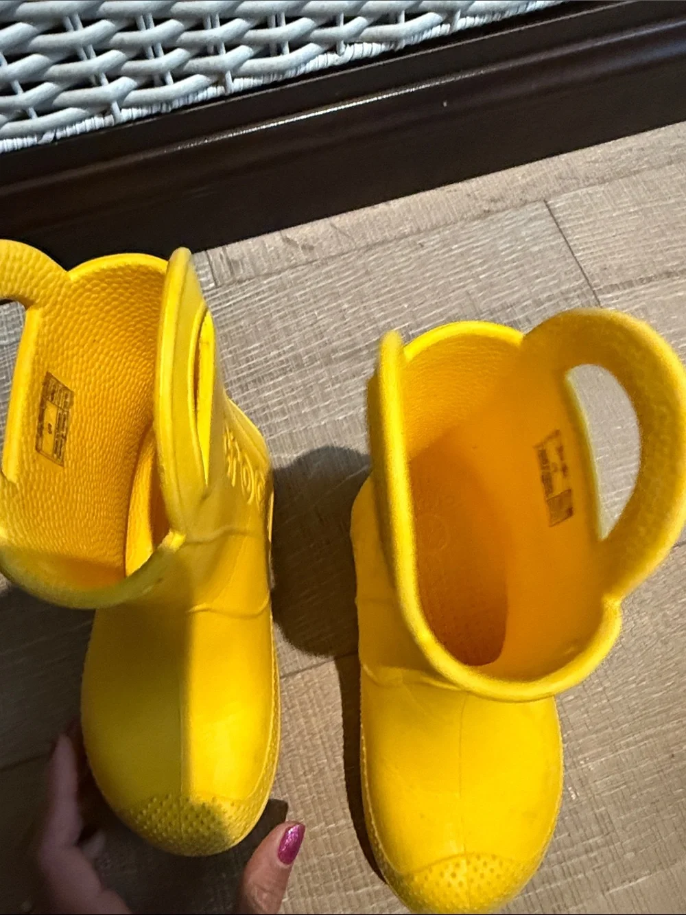 CROCS Kids' Sunny Yellow Handle Rain Boot